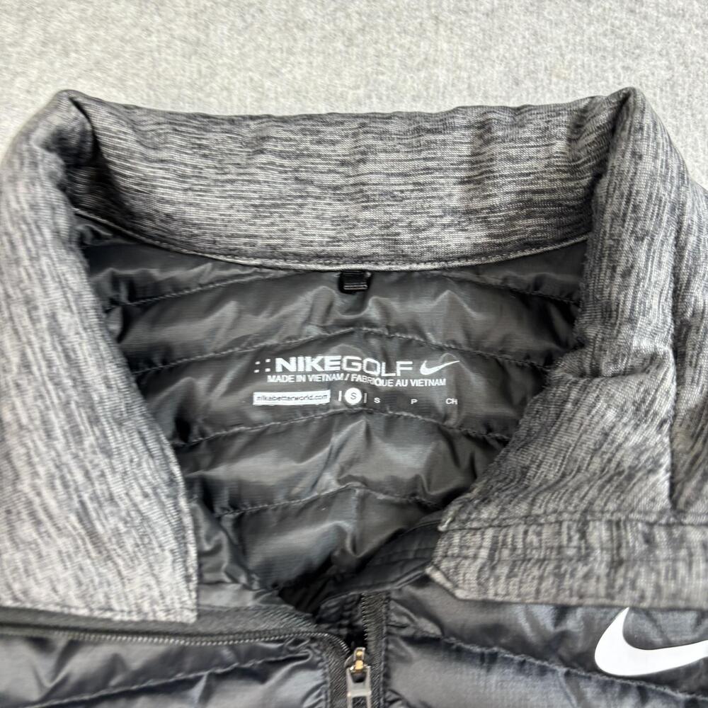 Nike Golf Vest Womens Medium Black Gray AeroLoft Quilted Insulated Zip Pockets - Picture 3 of 7